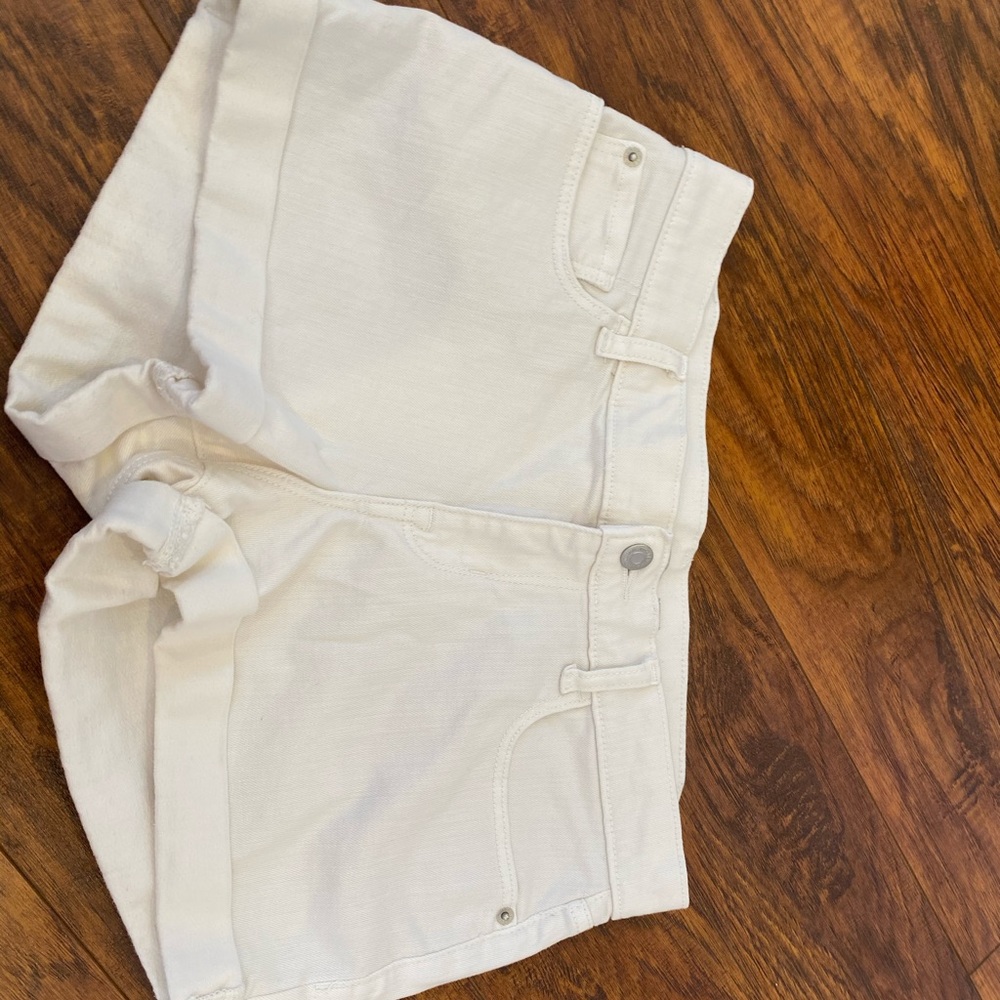 White jean shorts